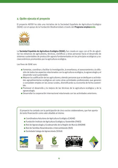 Memoria AEFER final - Sociedad EspaÃ±ola de Agricultura EcolÃ³gica