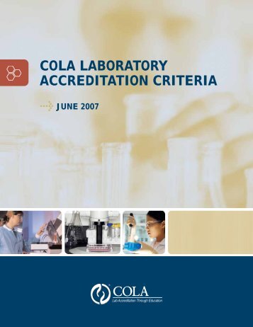 COLA LABORATORY ACCREDITATION CRITERIA