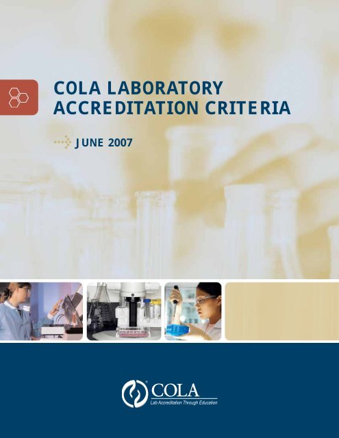 COLA LABORATORY ACCREDITATION CRITERIA