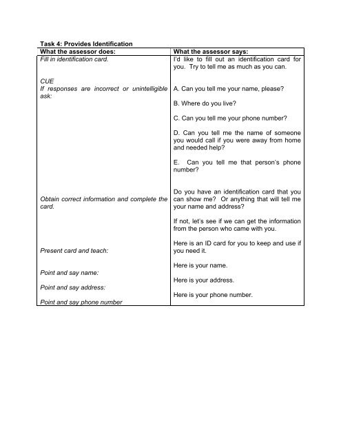 Transportation Skills Assessment Tool: Test Protocol for ... - CAIT