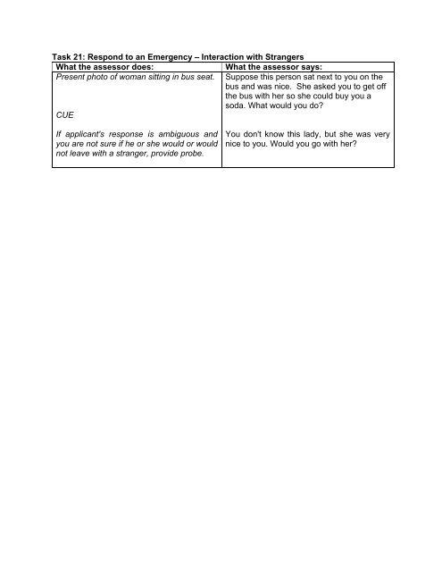 Transportation Skills Assessment Tool: Test Protocol for ... - CAIT