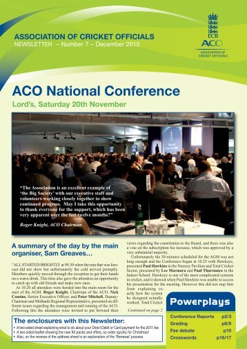 ACO NEWSLETTER NO.7:ACO NEWSLETTER - Ecb