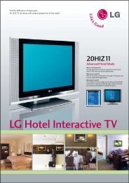 LG Hotel TV Information. - Chantry Digital Ltd