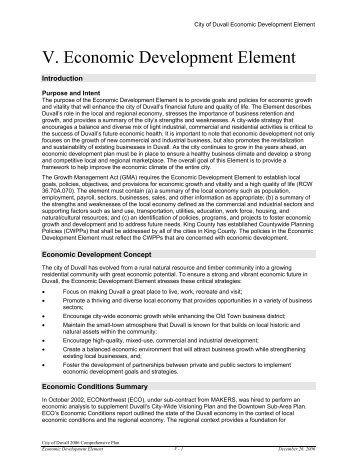 V. Economic Development Element - City of Duvall