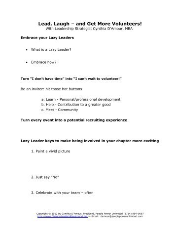 Leadership Training Handout - CMAA
