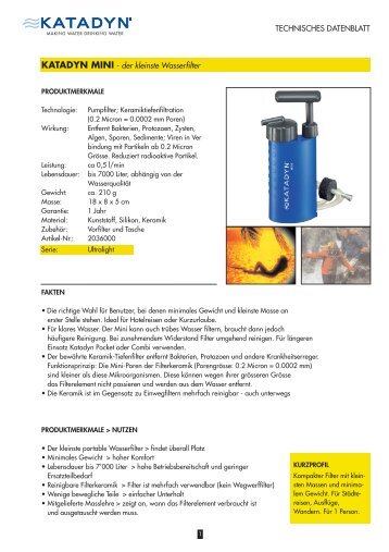 Fact sheets Filter und Micropur D.qxd - Wasserladenonline.com