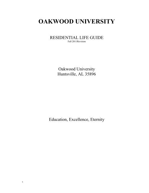 Residential Life Guide - Oakwood University