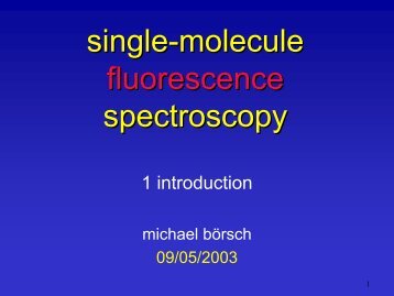 single-molecule fluorescence spectroscopy - 3rd Institute of Physics ...