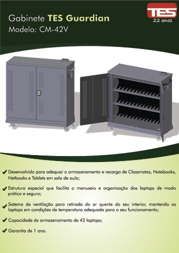 Folheto Gabinete Recarga Notebooks TES Guardian CM-42V