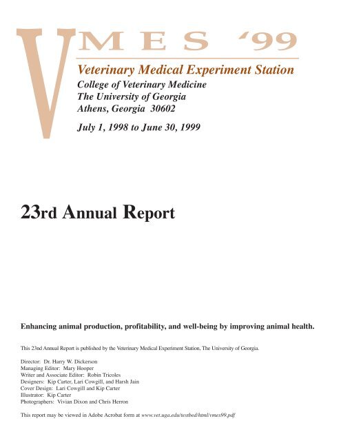 Emerging Diseases - University of Georgia College of Veterinary ...