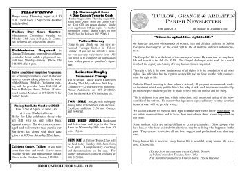 Current Newsletter (PDF) - Tullow Parish