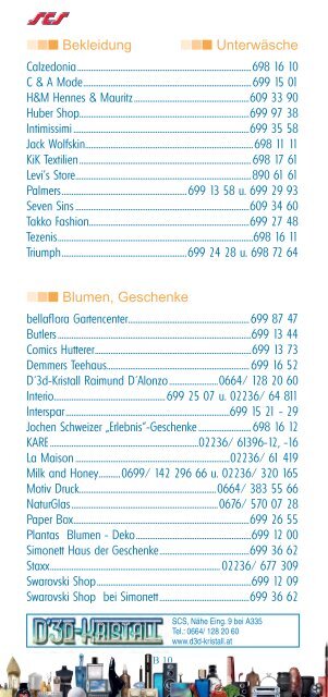 SCS-Telefonbuch 2011 - Shopping-Intern