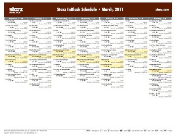 Starz InBlack Schedule - March, 2011