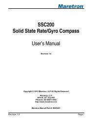 SSC200 Solid State Rate/Gyro Compass User's Manual - Maretron