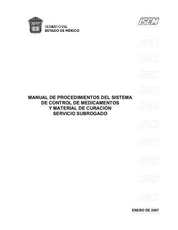 manual de procedimientos del sistema de control de medicamentos ...