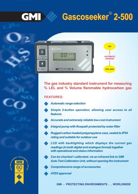 The gas industry standard instrument for measuring % LEL and ...