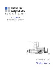 - Archiv - Findmittel online Ziegler, Armin - Institut für Zeitgeschichte