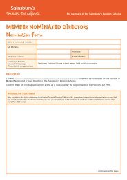 MeMber NoMiNated directors Nomination Form - Sainsburys Pensions