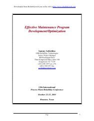 Effective Maintenance Program Development/Optimization