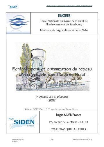 Renforcement et optimisation du rÃ©seau d'eau potable ... - ENGEES