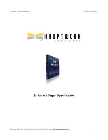 St. Anne's Organ Specification - Hauptwerk