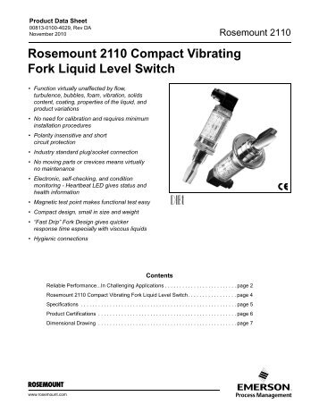 Rosemount 2110 Compact Vibrating Fork Liquid Level Switch