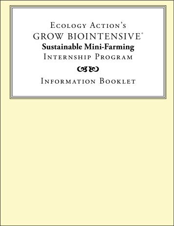 Internship Information Booklet - Ecology Action