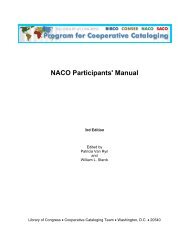 NACO Participants' Manual -3rd Edition - Library of Congress