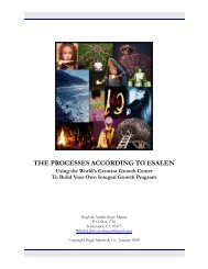 THE PROCESSES ACCORDING TO ESALEN Using ... - Integral World