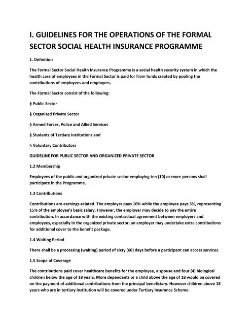 Operational Guidelines for NHIS - Resourcedat