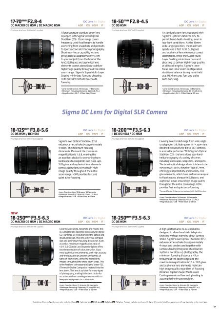 Lens Catalog - Sigma Corporation of America