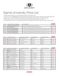 Download Sigma University Price List (PDF)