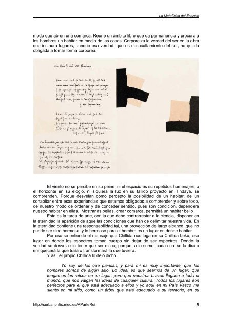 La MetafÃ­sica del Espacio El encuentro de Heidegger con Chillida