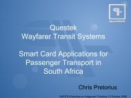 Questek Wayfarer Transit Systems Smart Card ... - ITS South Africa