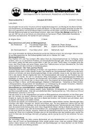 Elternbrief Nr. 1 vom 21.9.2011 - Bildungszentrum Weissacher Tal
