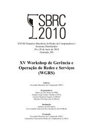 XV Workshop de GerÃªncia e OperaÃ§Ã£o de Redes e ... - SBRC 2010