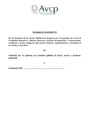 schema di contratto - AutoritÃ  per la Vigilanza sui Lavori Pubblici