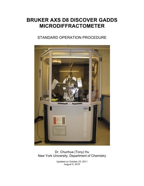 bruker axs d8 discover gadds microdiffractometer - Department of ...