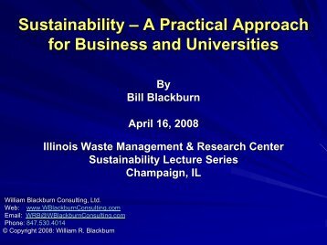 Sustainability - Illinois Sustainable Technology Center