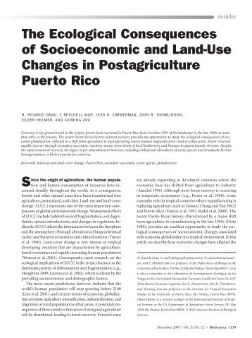 The Ecological Consequences of Socioeconomic and Land-Use ...