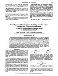 Novel Organometallic Complexes Containing Aromatic Azines