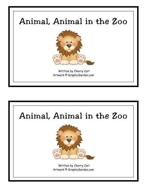 Animal, Animal in the Zoo Animal, Animal in the Zoo - Little Book Lane
