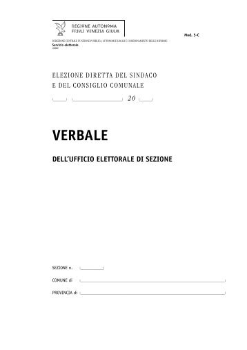 Modello del verbale dell'Ufficio elettorale di sezione - Sistema delle ...