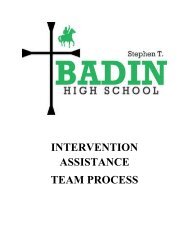 intervention assistance team process - Stephen T. Badin High School