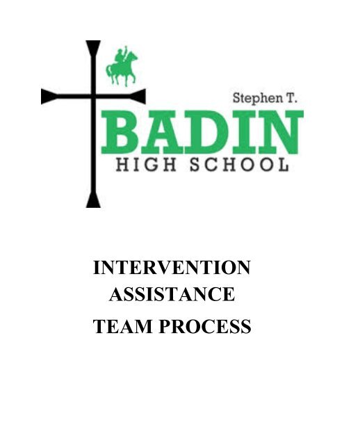 intervention assistance team process - Stephen T. Badin High School