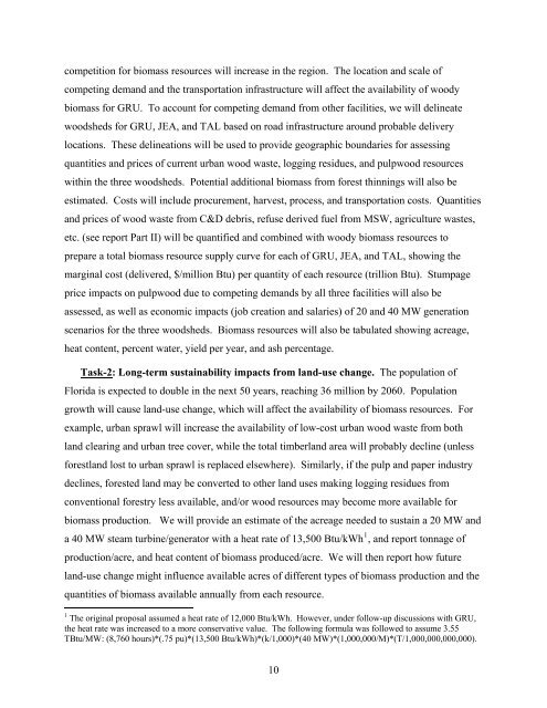 Biomass Resource Assessment Part I - Gainesville Regional Utilities