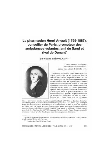 Le pharmacien Henri Arrault - BibliothÃ¨que interuniversitaire de ...