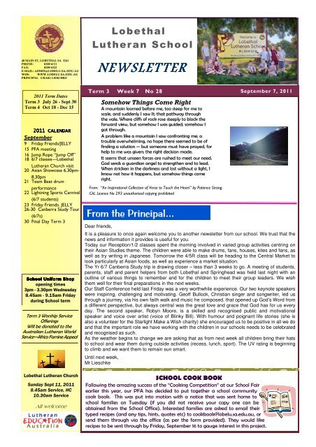 Newsletter 28 11b - Lobethal Lutheran School