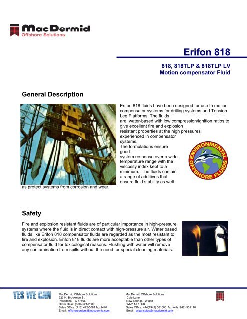 Erifon EcoMac - MacDermid Offshore Solutions