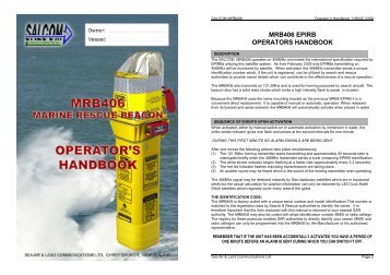 MRB406 EPIRB OPERATORS HANDBOOK - Salcom